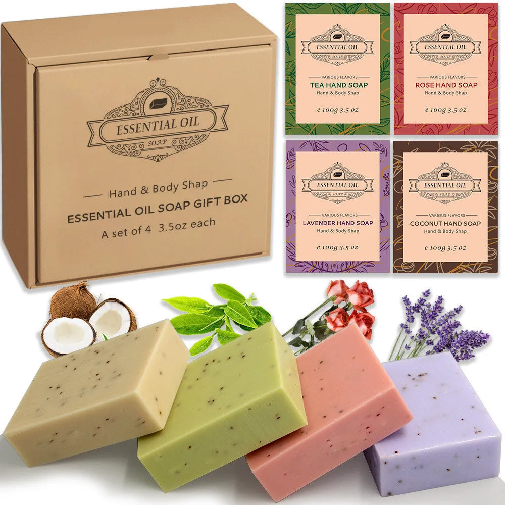 100g frosted bar of essential oil soap in coconut, green tea, lavender, or rose scent