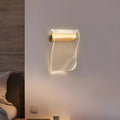 Adjustable bend wall lamp with acrylic shade in left and right bend configurations