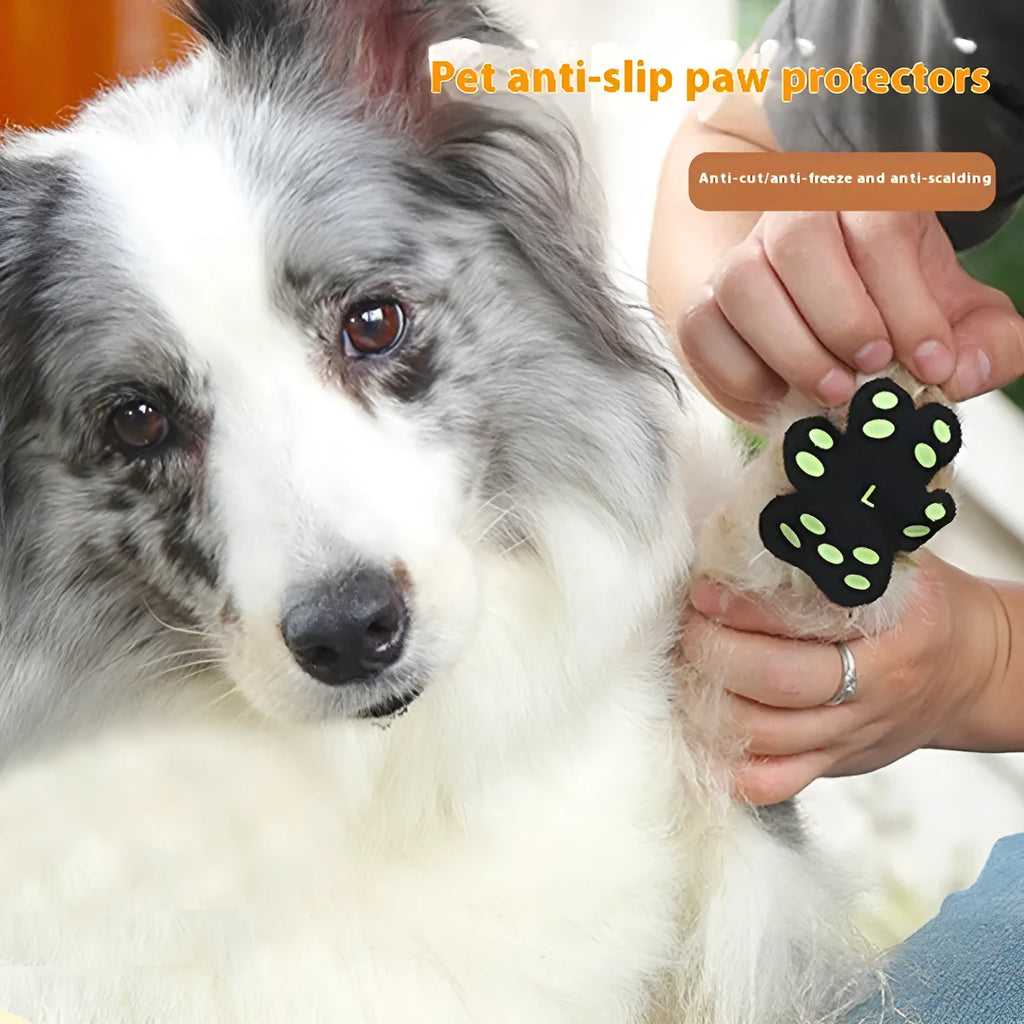 Breathable silicone cloth dog paw protection footstickers in S and M sizes