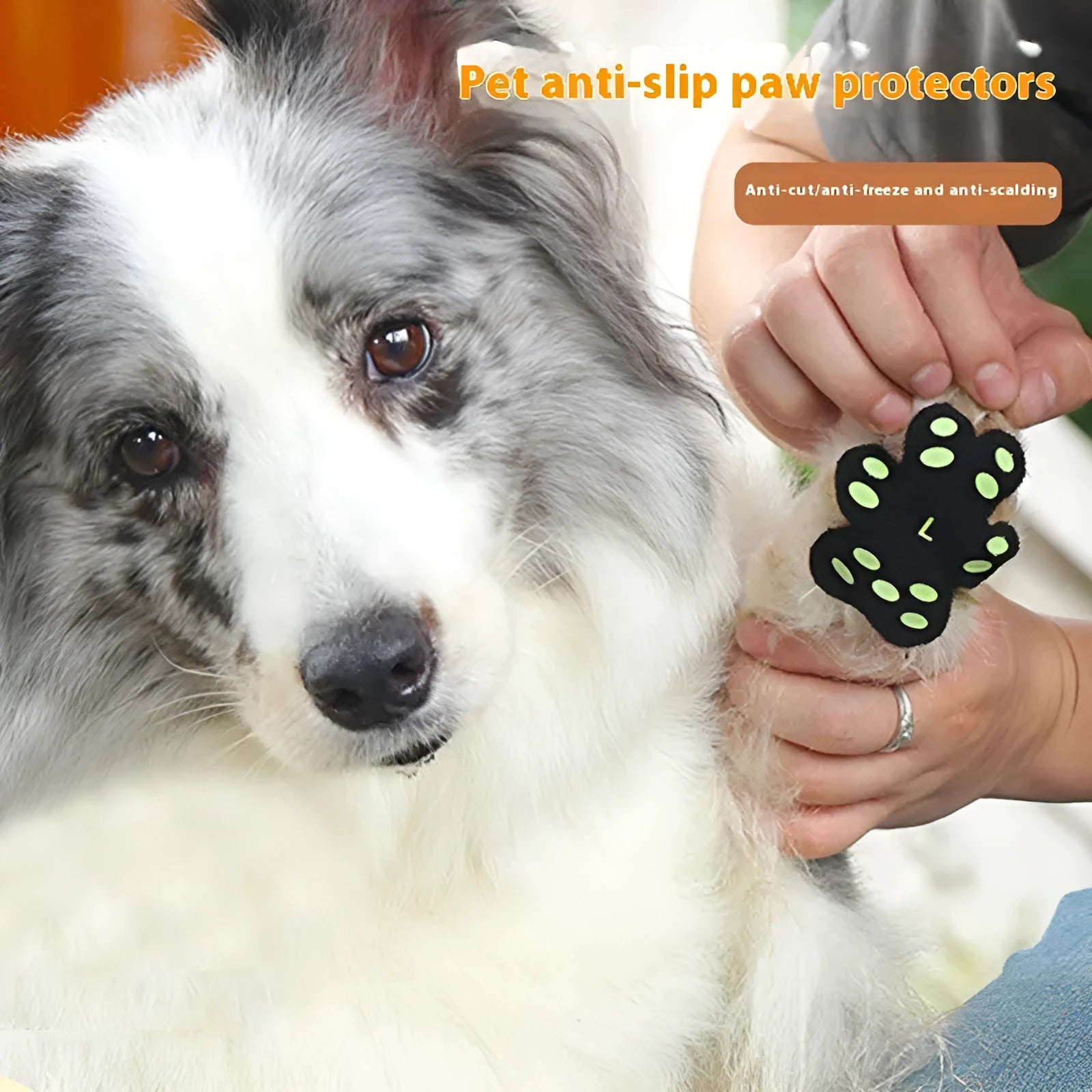 Breathable silicone cloth dog paw protection footstickers in S and M sizes