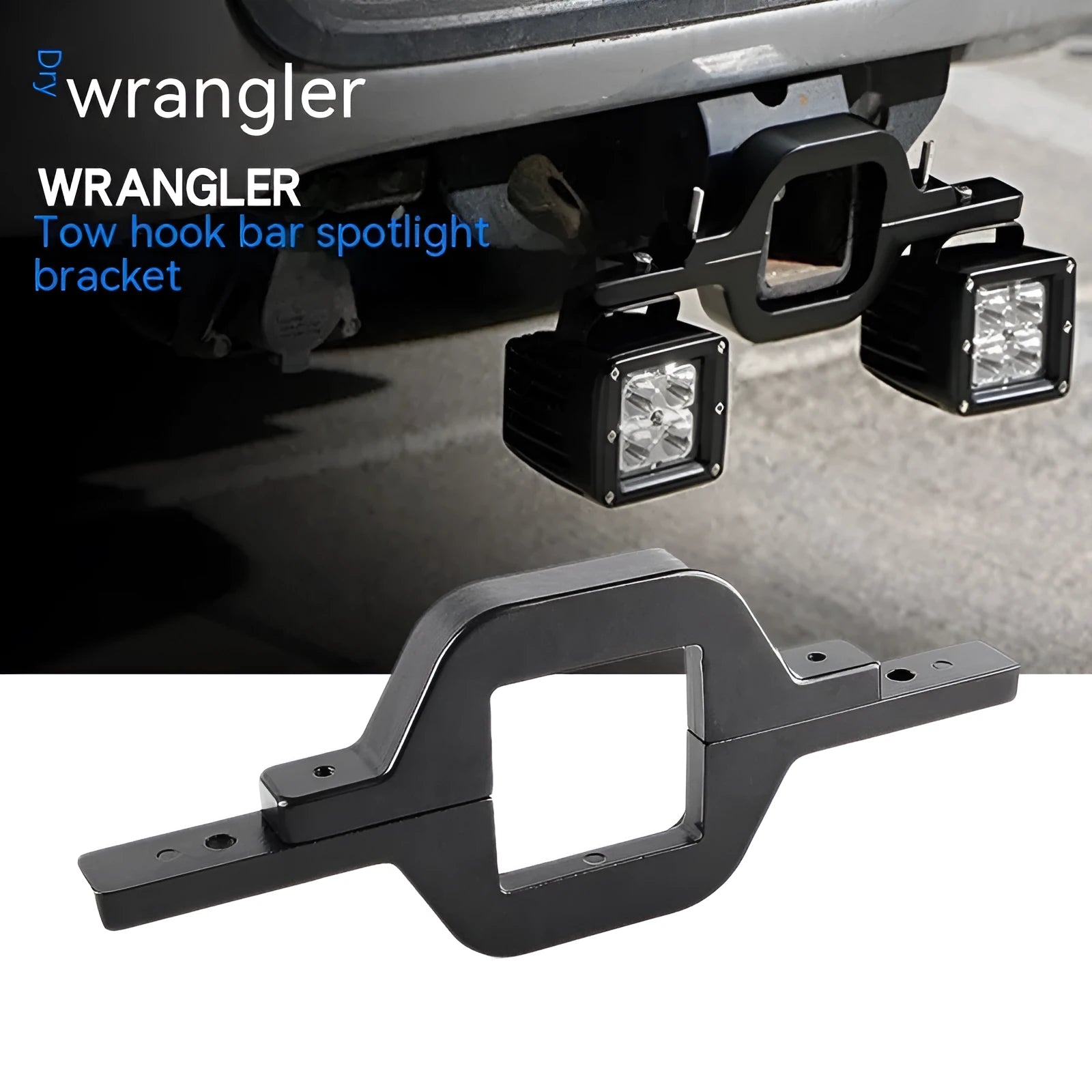 Black aluminium alloy LED reversing light mounting bracket for Jeep Wrangler
