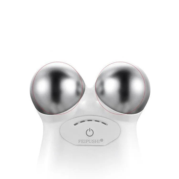 Pink and white micro current facial lifting and firming beauty instrument device.