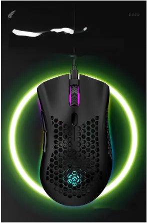 Hollow out wireless gaming mouse with luminous charging in black, cyan, and white colour options