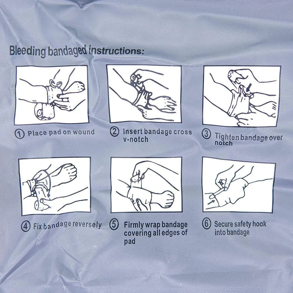 Simple portable hemostatic bandage and tactical gauze tape in 4 inch and 6 inch sizes