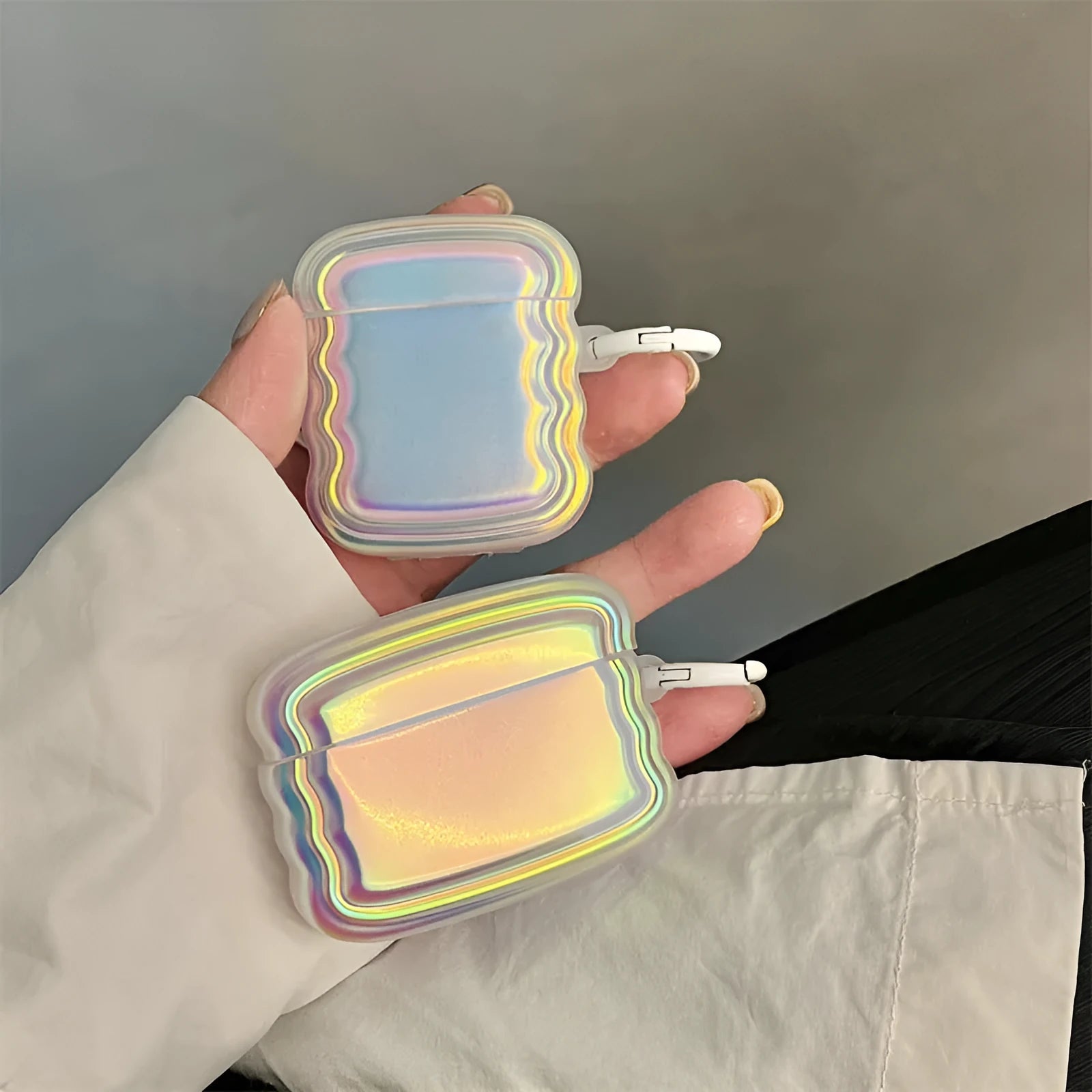 Silicone AirPods case with magic laser pattern design for multiple Apple AirPods models