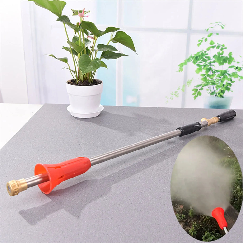 Plastic submachine gun style agricultural spray gun with adjustable nozzle for pesticide spraying