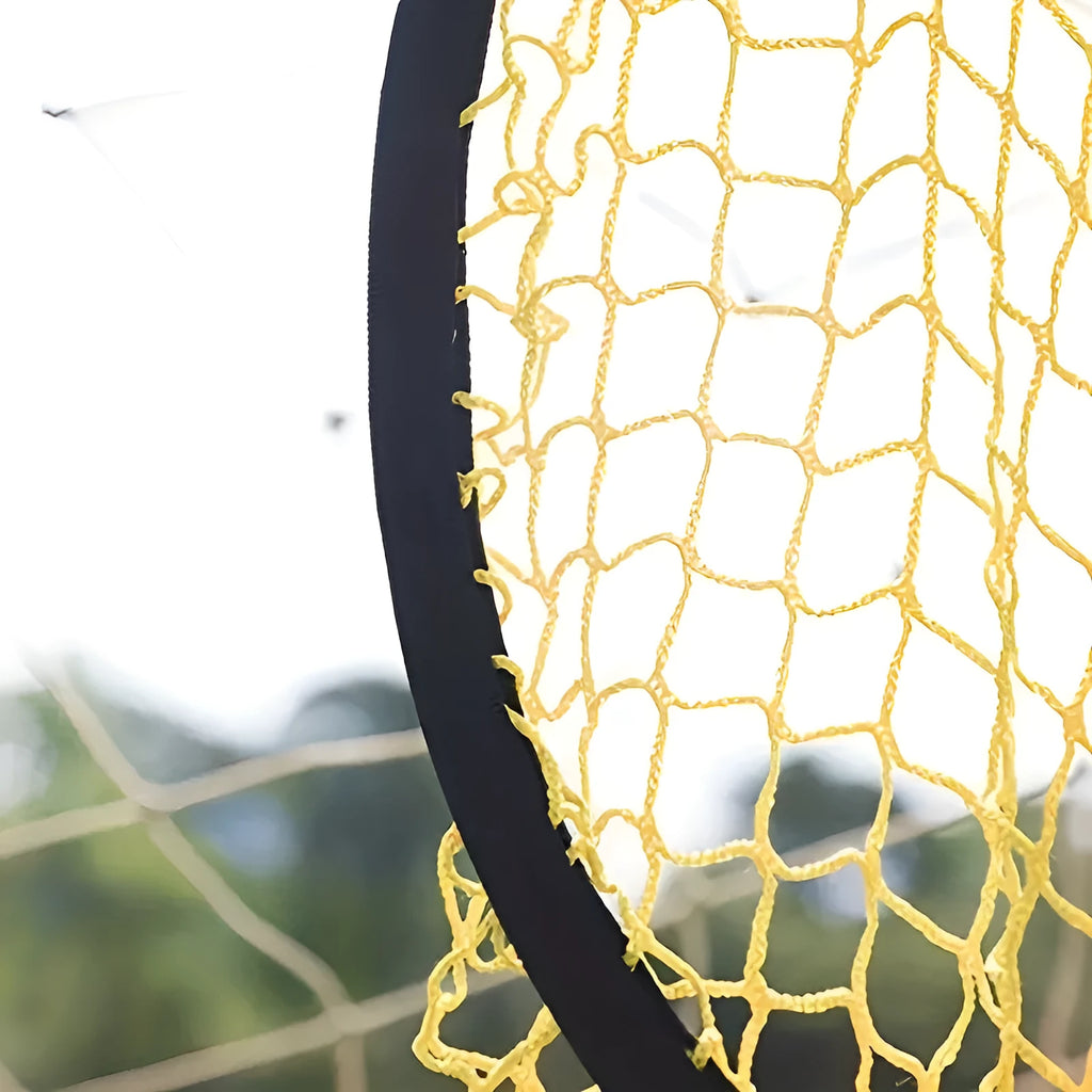 Portable soccer training goal net measuring 6ft by 4ft in polyethylene material