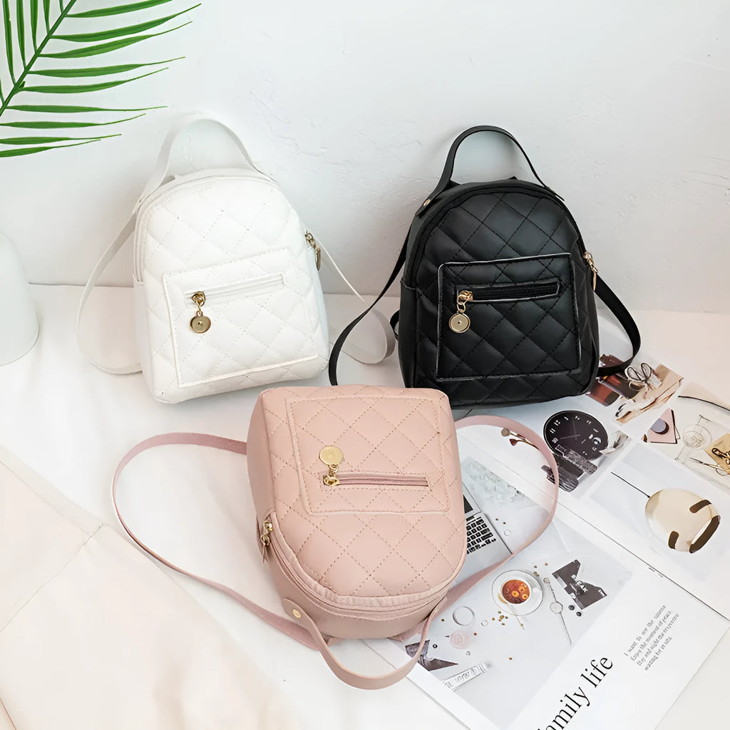 Girls' Korean style embroidered hard bookbag backpack in black, pink or white colours