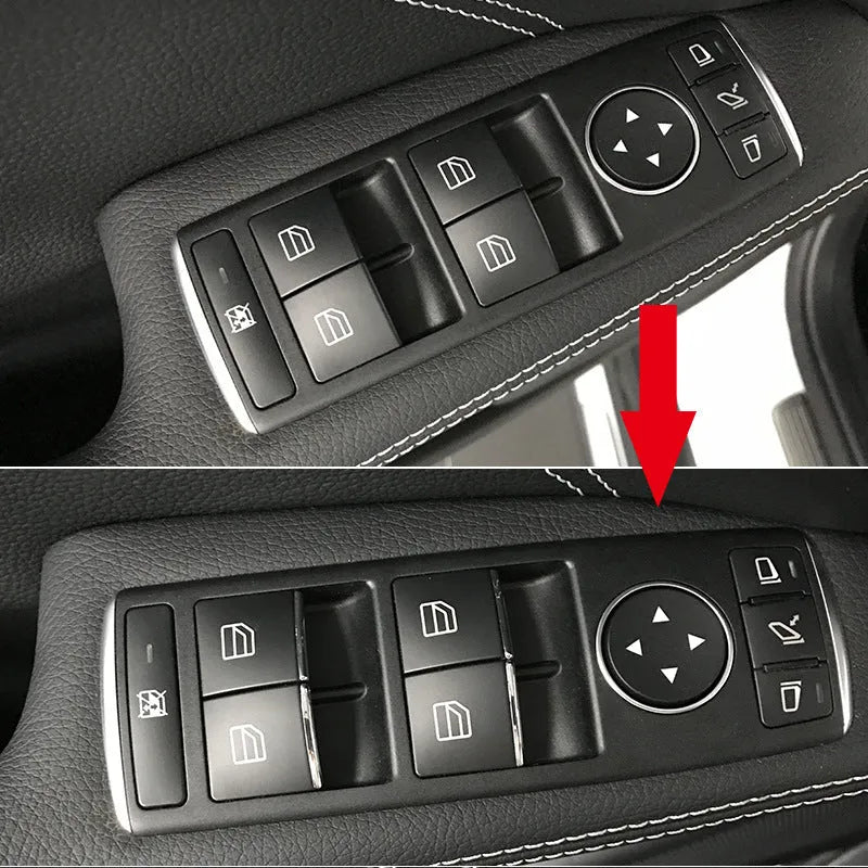 Black glitter decorative sticker for type 0 car window lift button with adhesive backing