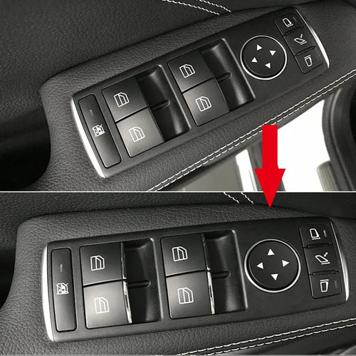 Black glitter decorative sticker for type 0 car window lift button with adhesive backing
