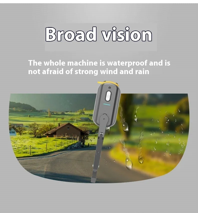 Black smart helmet wiper with 65mm blade for motorcycle visor cleaning, model TZ-HW065.