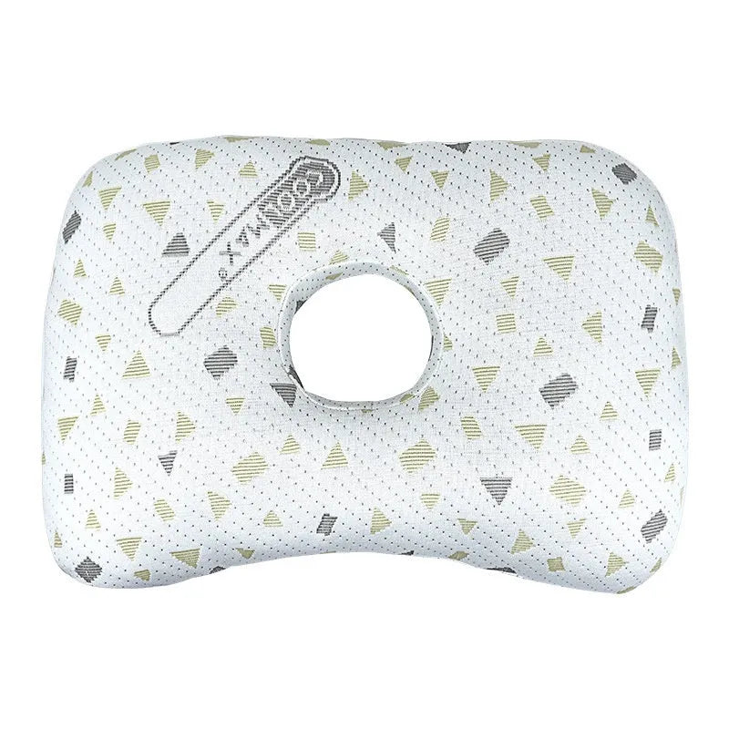 Beauty salon single hole ear pillow for face down treatments, shown in a colour option with detachable cover.