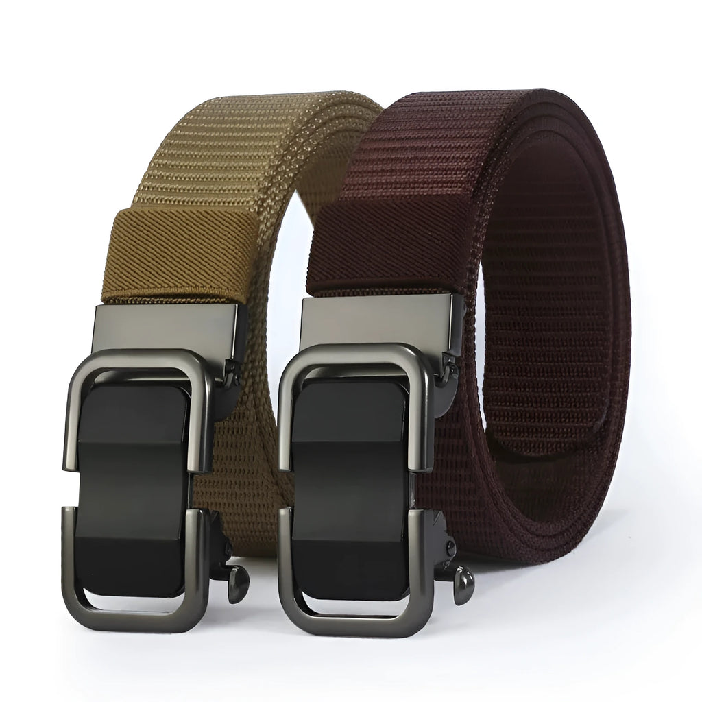 Men's nylon canvas belt with alloy buckle in multiple colour options