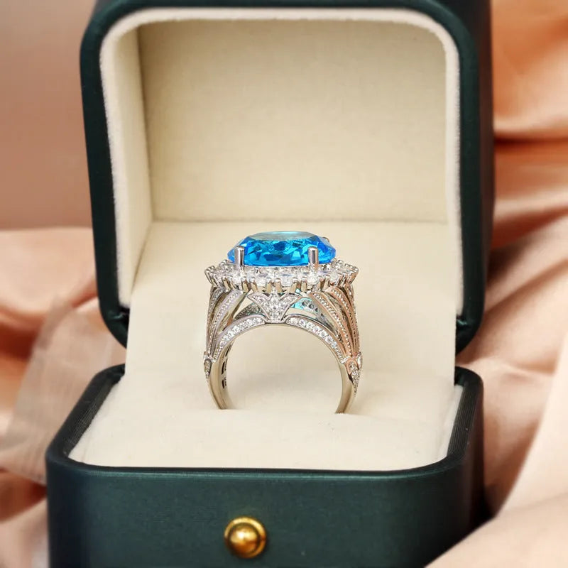 Italian court style hollow brass women's ring with white steel plating showing retro design details