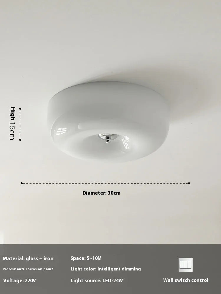 Cream colour American style ceiling lamp with three-colour light setting in 30cm or 40cm size.