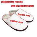 Pair of printed cotton slippers with flannel lining, showing a low heel and TPR sole.