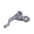 CNC aluminium motorcycle clutch lever shown in multiple colour options including red, black, silver, and gold.