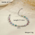 Women's geometric stainless steel bracelet in gold or silver colour with heart, circle and square designs