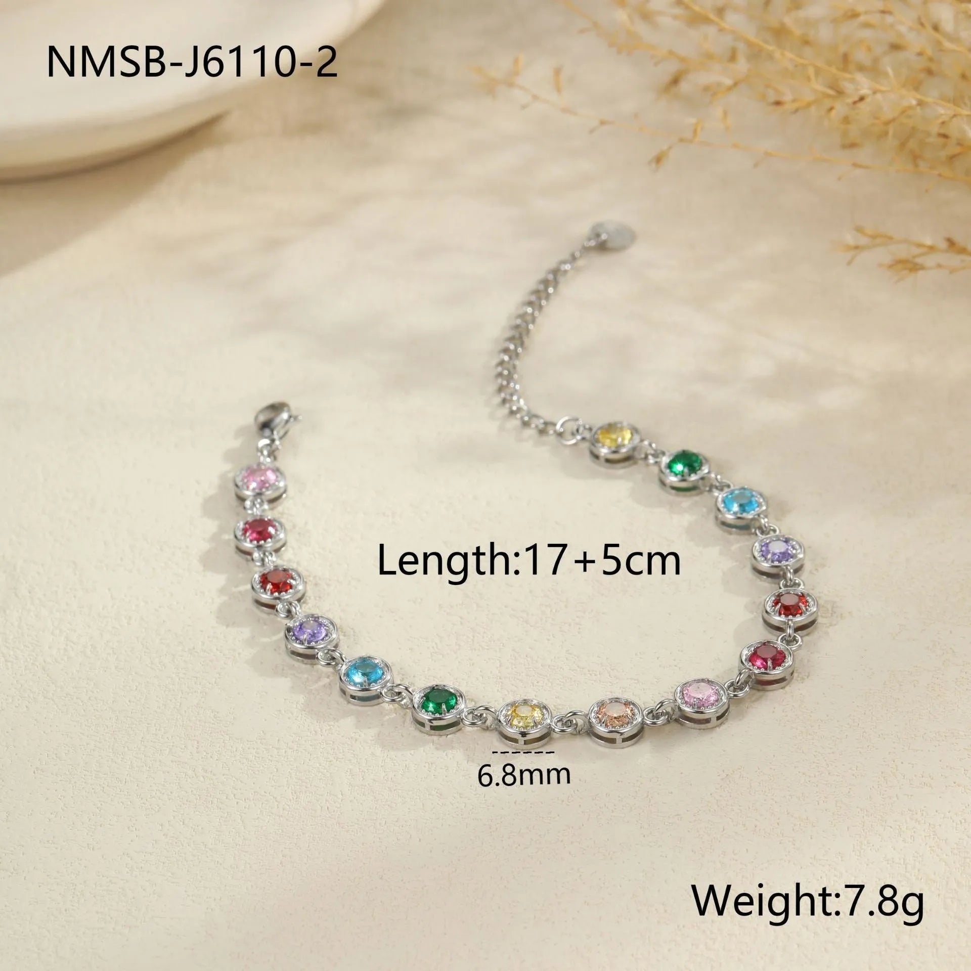Women's geometric stainless steel bracelet in gold or silver colour with heart, circle and square designs