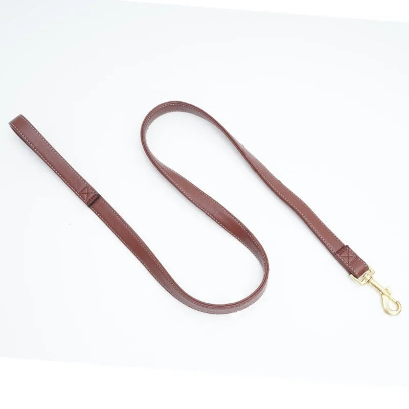 A high-grade PU leather dog traction belt leash shown in black and maroon colour options.