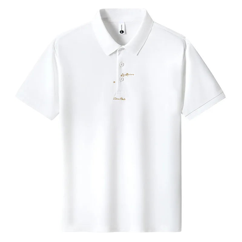 Men's casual cotton t-shirt in loose fit with short sleeves and letter pattern