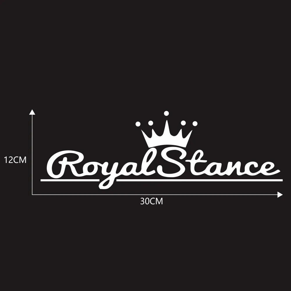 Reflective crown car sticker on vehicle window showing colourful PET vinyl with 30cm dimensions