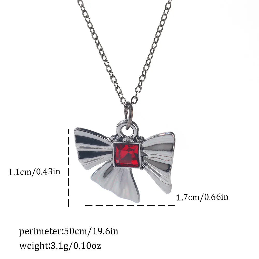 Dark style zinc alloy Halloween necklace with a spider or bat pendant on a regular chain.