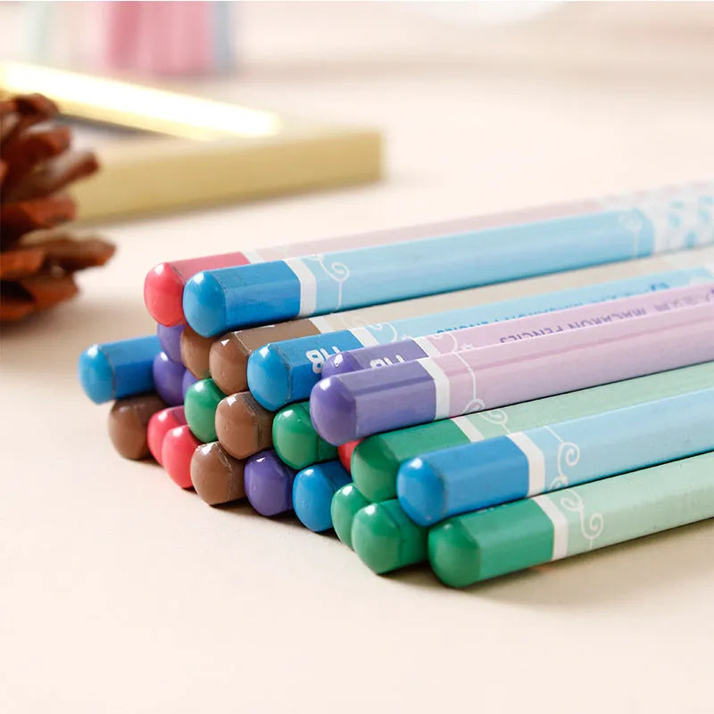 Pack of 50 HB basswood hexagonal pencils in a barrel container