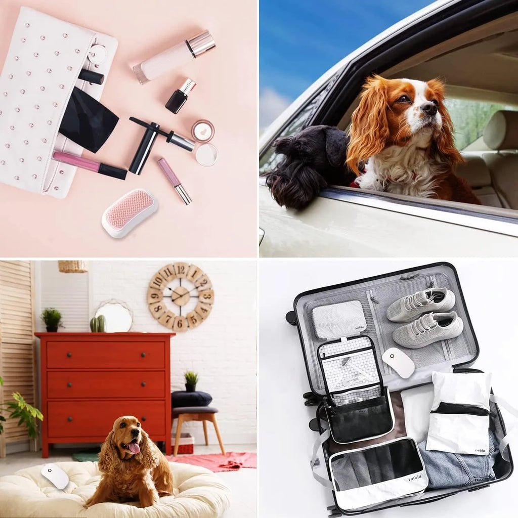 Pink electric pet massage brush with TPE teeth for cat and dog grooming