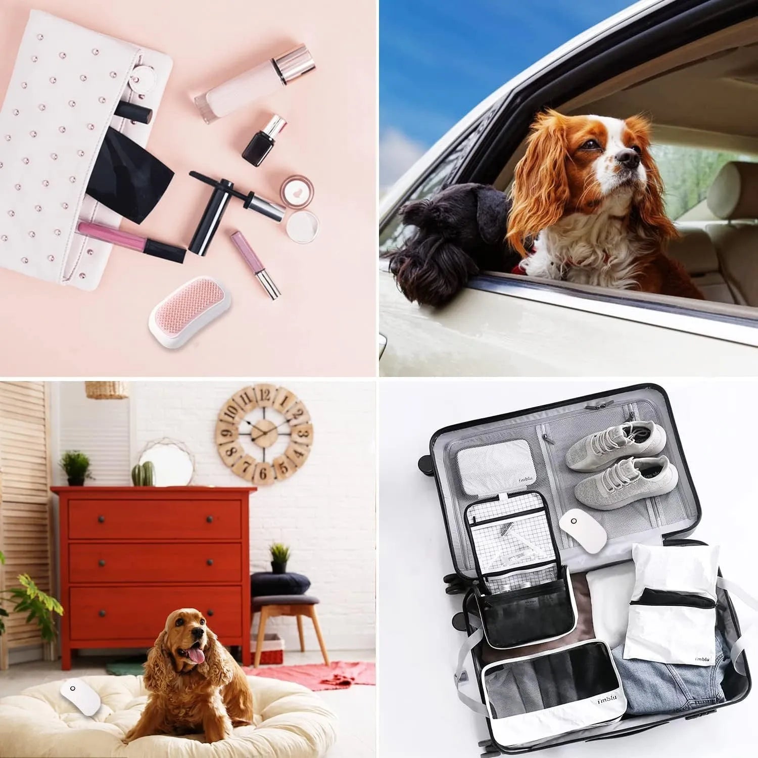 Pink electric pet massage brush with TPE teeth for cat and dog grooming
