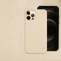 Brown genuine leather iPhone case with half-split design on iPhone 14 Pro