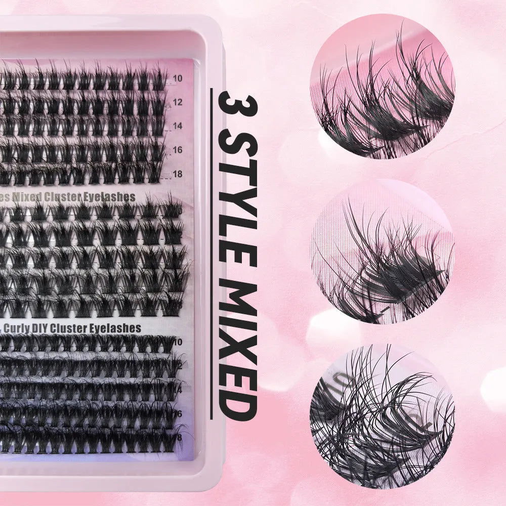 Large capacity box of messy mixed false eyelashes in high imitation material, measuring 13.7cm by 13.5cm.