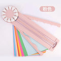 Pink and black plastic paper cutting machine with dotted grid pattern and multiple cutting functions