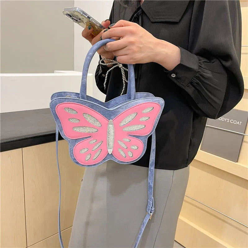 Square white PU leather ladies crossbody bag with shoulder strap and contrast detail