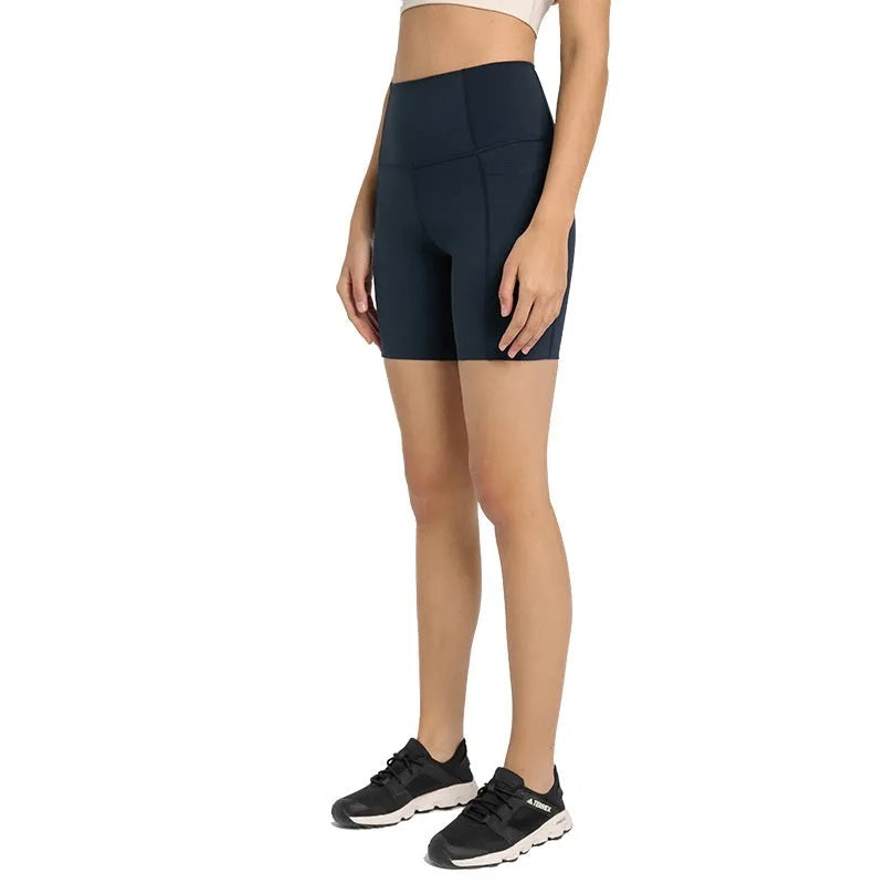 Women's solid colour cotton blend sports shorts with a super stretch waistband.
