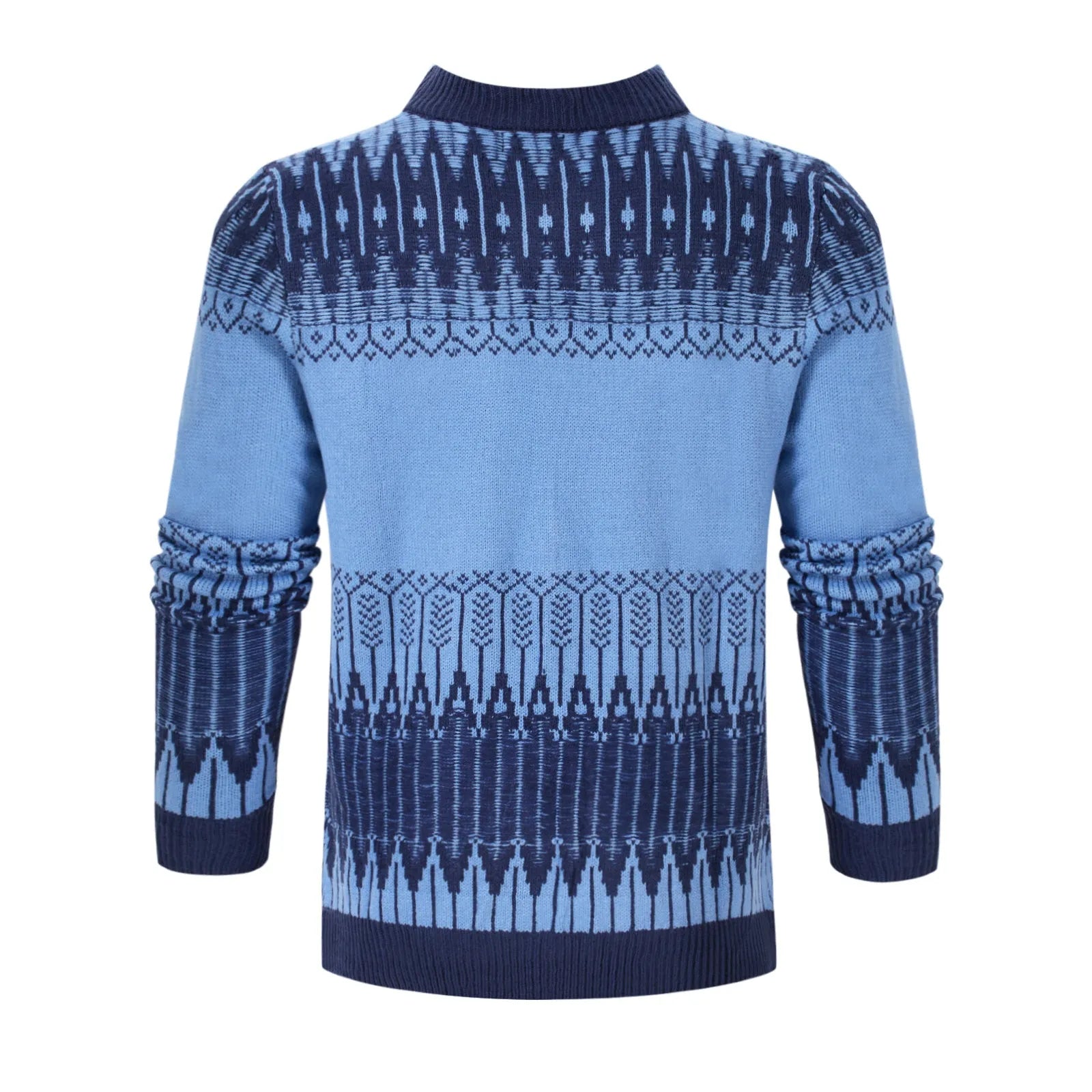 Men's knitted crew neck pullover sweater in long sleeves for winter