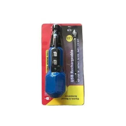 Alloy steel straight handle electric screwdriver with 36V lithium battery in black colour