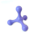 Three-legged silicone chew toy for puppies in blue, green, purple, red colours