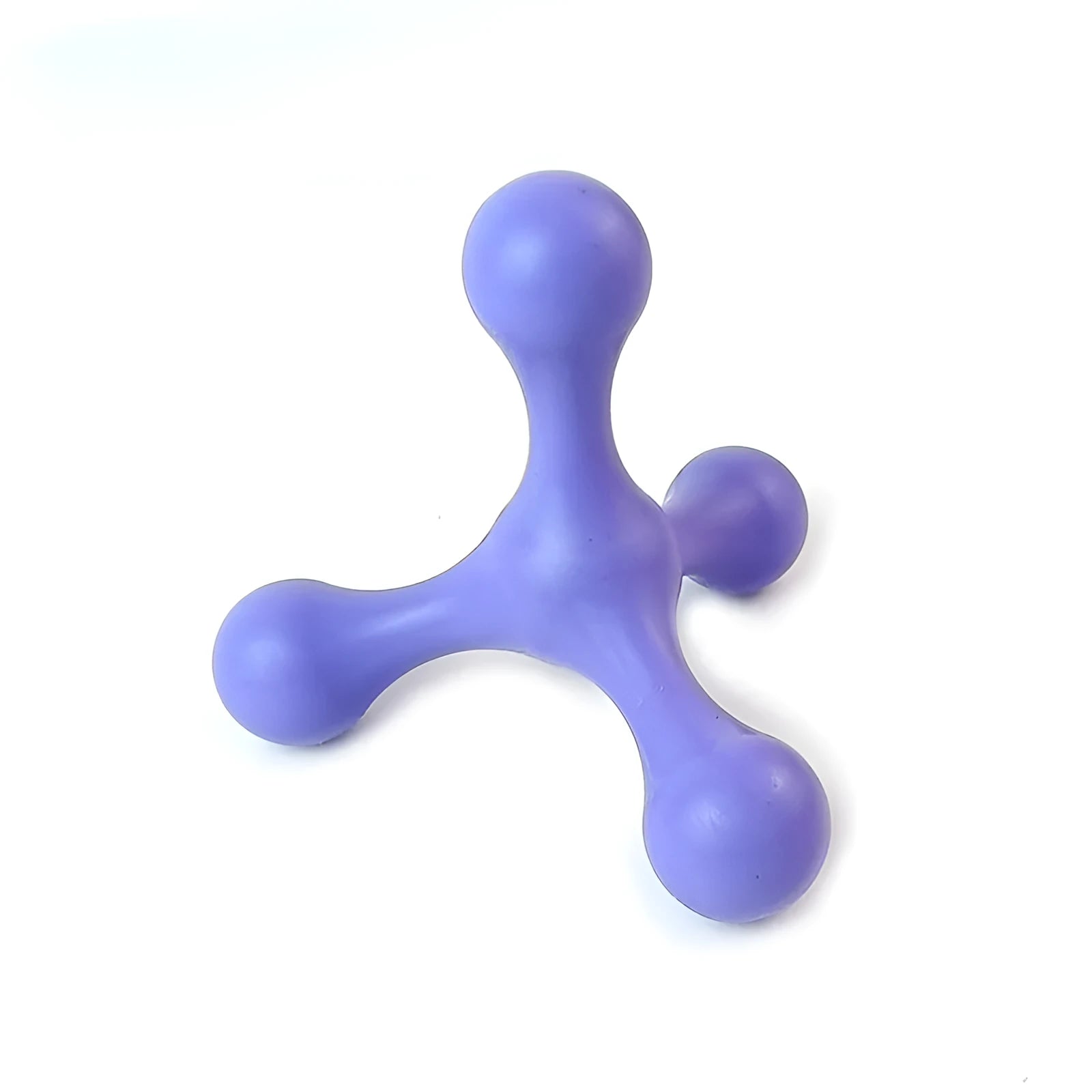 Three-legged silicone chew toy for puppies in blue, green, purple, red colours