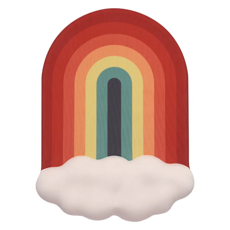 Silicone wrister mouse pad and keyboard support set with pastoral cloud patterns in multiple colour options
