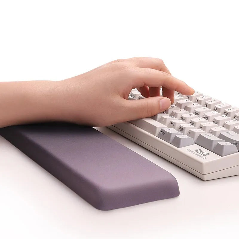 Square silica gel wrister mouse pad with wrist strap support in black, blue, pink or purple