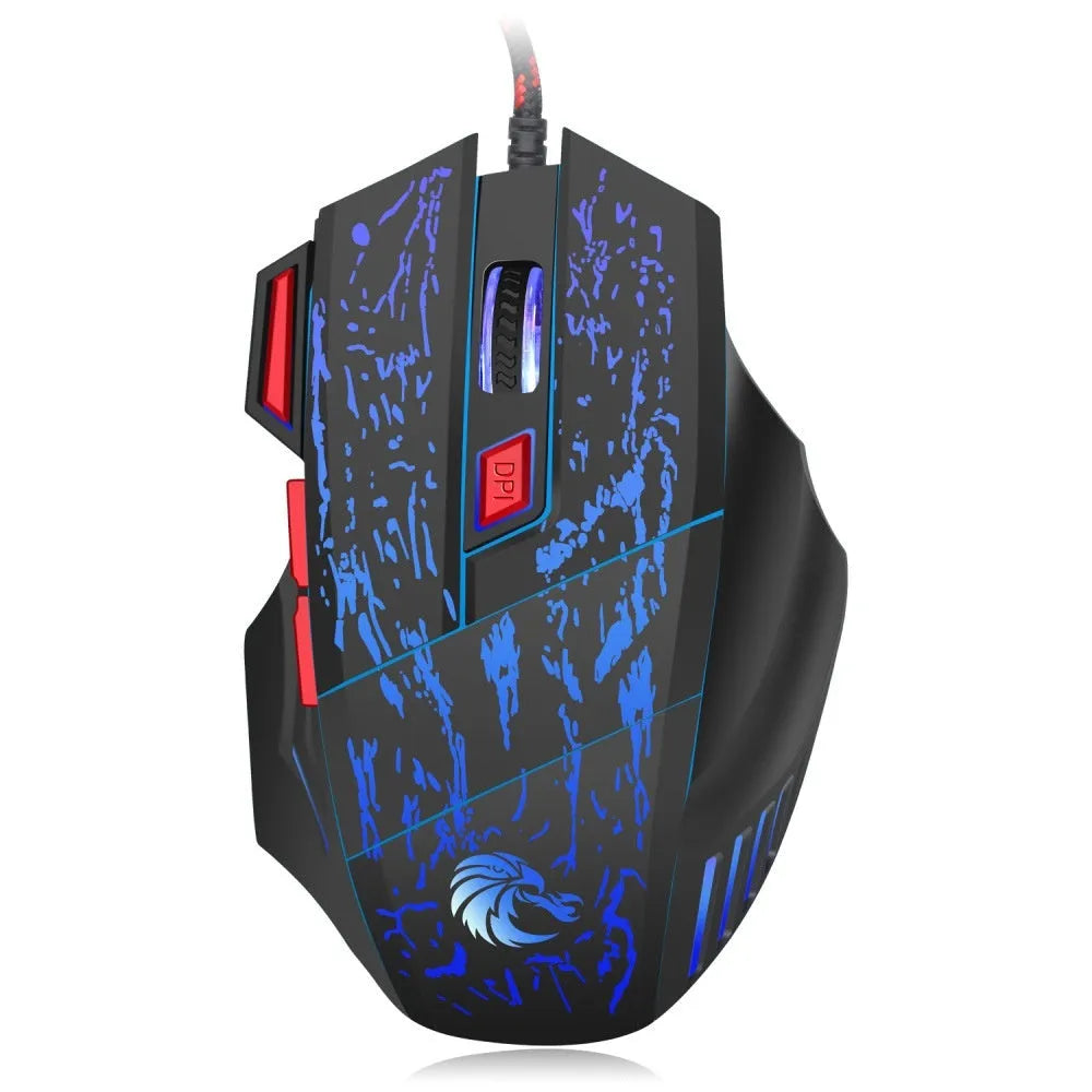 H300BK colour wired gaming mouse with luminous effects and ergonomic design