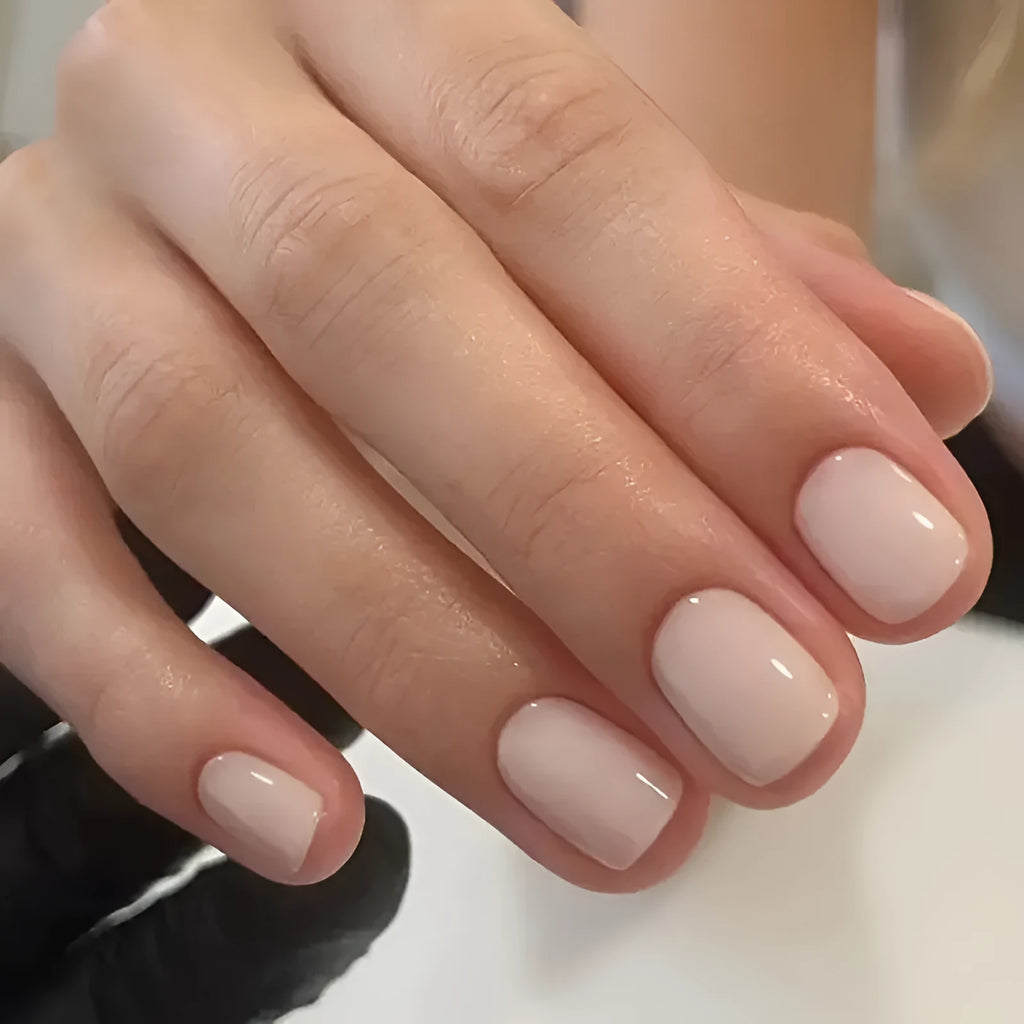 Plastic false nail art set in solid MY119 colour, cute style for ladies.