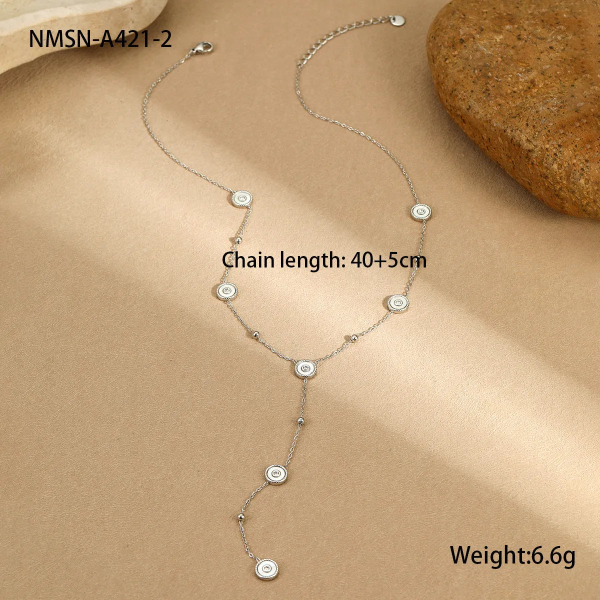 Women's geometric fritillary design bracelet and necklace set with 18K gold plating on stainless steel