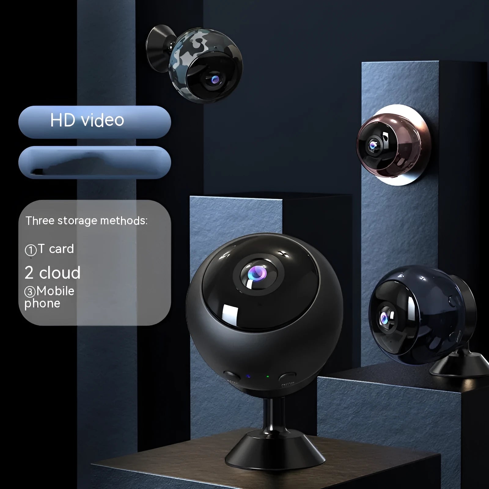 1080p wireless Wi-Fi surveillance camera with ABS housing and 3.6° lens for indoor security