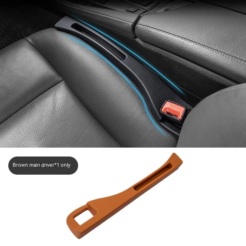 Plastic car seat gap storage organiser pocket in black colour with handle