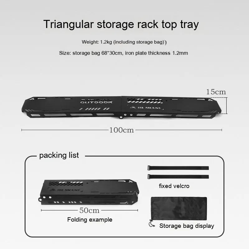 Aluminium camping clothes drying rack with triangle frame and side hanger