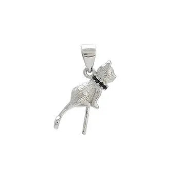 925 sterling silver cat pendant clavicle necklace with electroplated finish