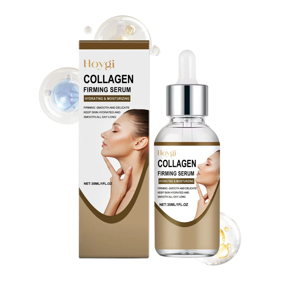 30ml collagen firming care solution bottle with hyaluronic acid for facial skincare