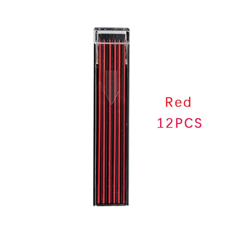 Boxed 0.7mm HB mechanical pencil refill leads in rainbow colours with plastic barrel tubes
